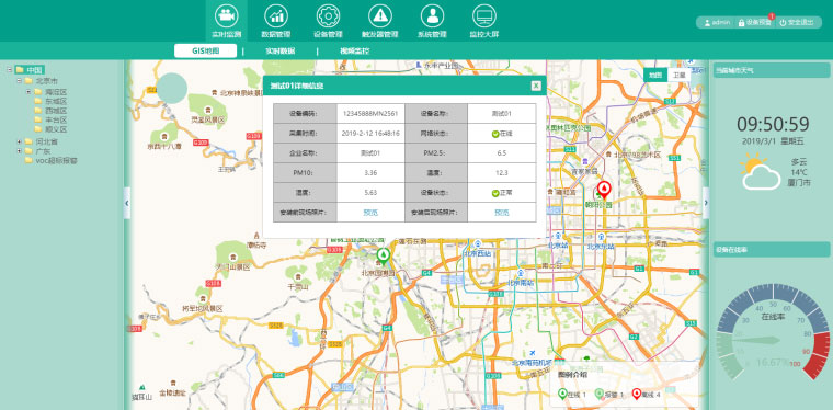 煙塵煙氣在線監(jiān)測系統(tǒng)云平臺